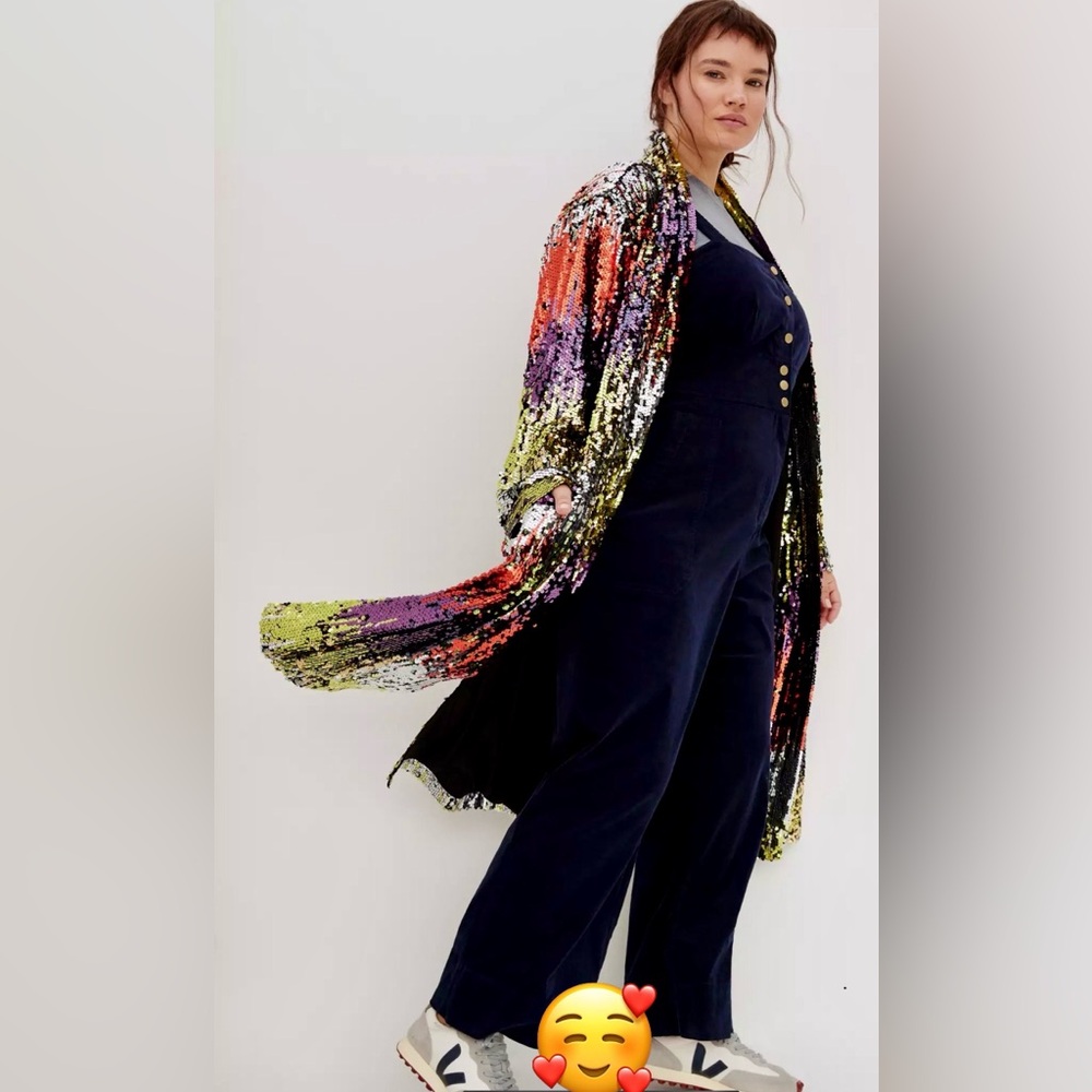 Anthropologie BB Dakota Dulcinea‎ Sequin Duster Jacket Glam Festival 2X NWT